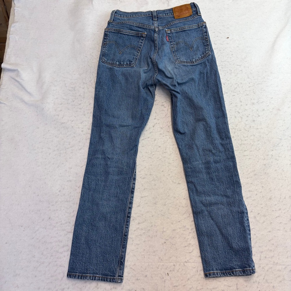 Levi's 501 Original Fit Jeans Womens 27 Blue Straight Leg Button Fly Stretch - Picture 2 of 12